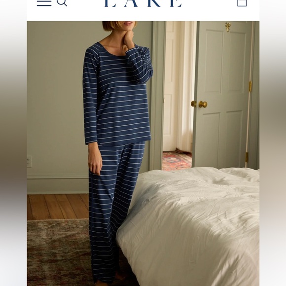 LAKE Other - LAKE Blue Striped Pajama Set NWT size XL